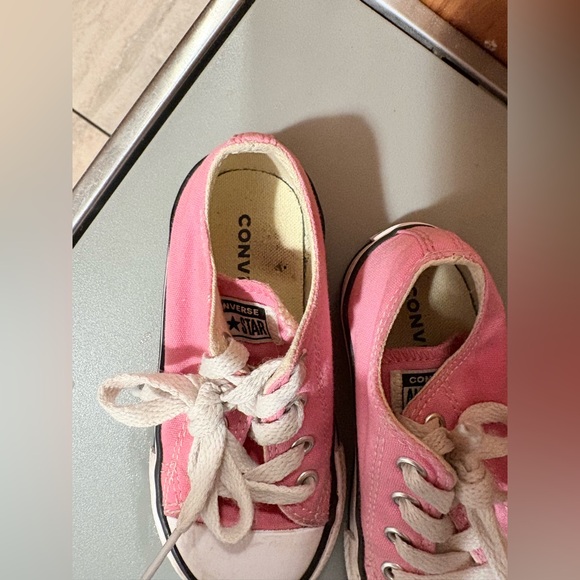 Converse Lace-up Kids Pink Sneakers - Picture 3 of 11
